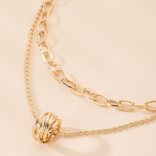 Wave Pendant Design Multilayer Necklace