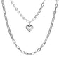 Splice Design Faux Peal Heart-Shaped Pendant Alloy Multilayer Necklace