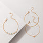 Gold Color Heart Shape Design Rhinestone Bracelet Set