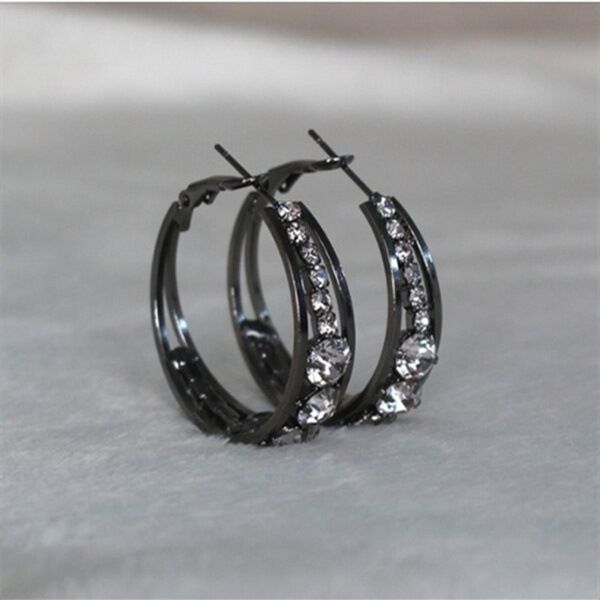 Women's Hoop Rhinestone Earrings