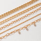 Multilayer Rhinestone Pendant Gold Color Alloy Bracelet Set