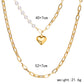 Splice Design Faux Peal Heart-Shaped Pendant Alloy Multilayer Necklace