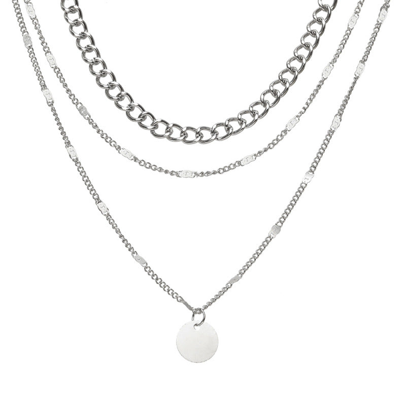 Multilayer Pendant Design Alloy Necklace.