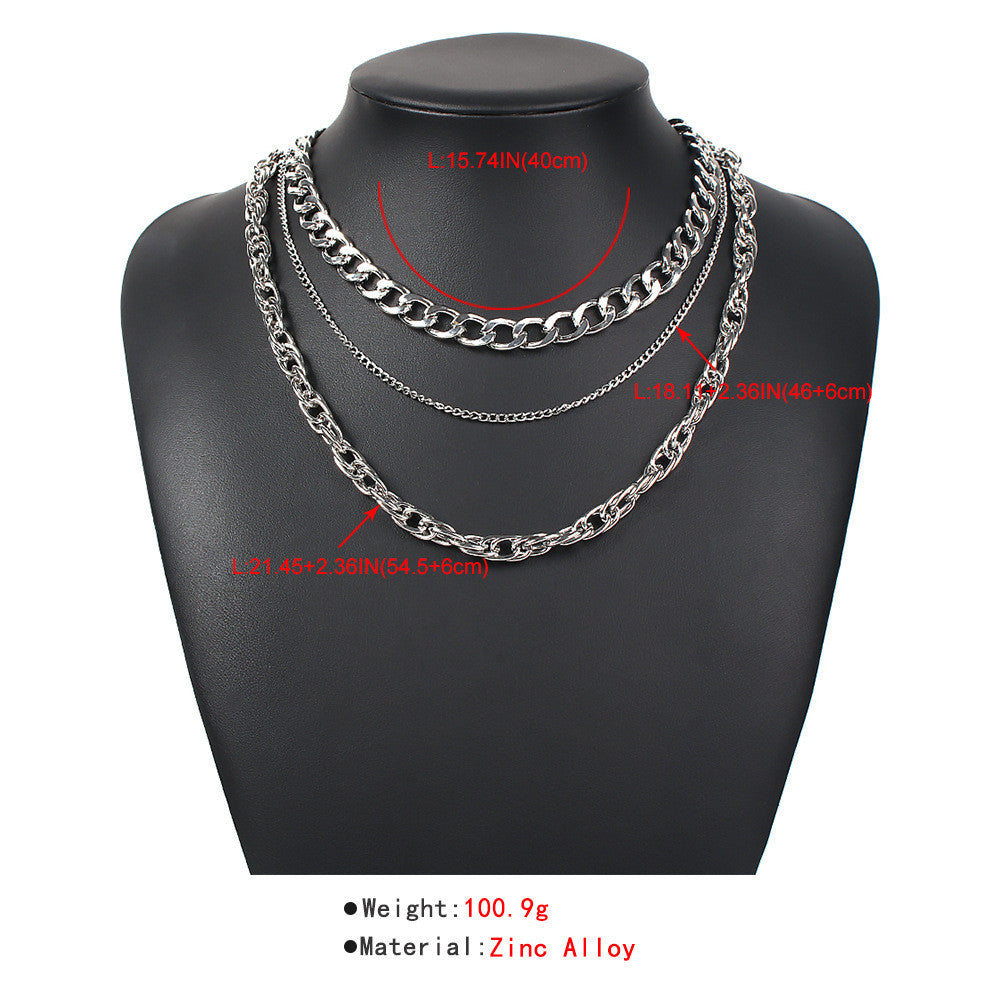 Thick Style Multilayer Chain Alloy Necklace